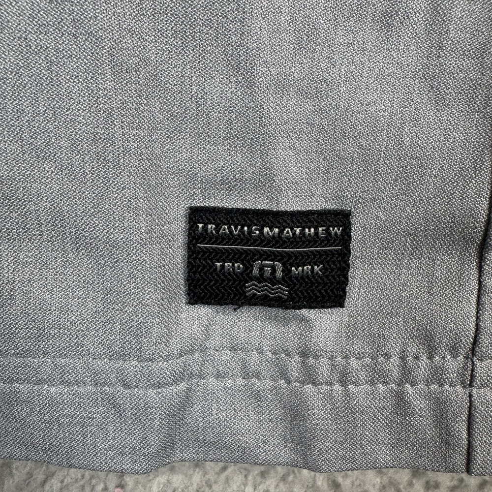 Travis Mathew Skyview Hoodie Mens XXL Heather Sleet Gray Quarter Zip Golf LOGO - Picture 2 of 14